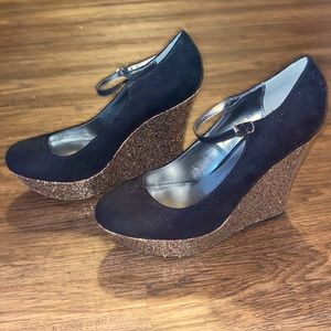 G by Guess black shoes with sparkly heels, size 10